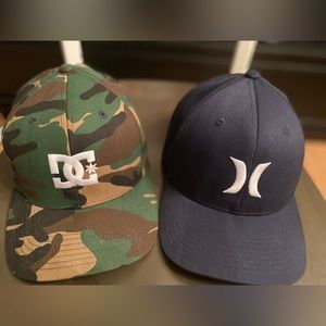 Flexfit L/XL Hat Combo Pack - Navy Hurley & Camo DC Hats